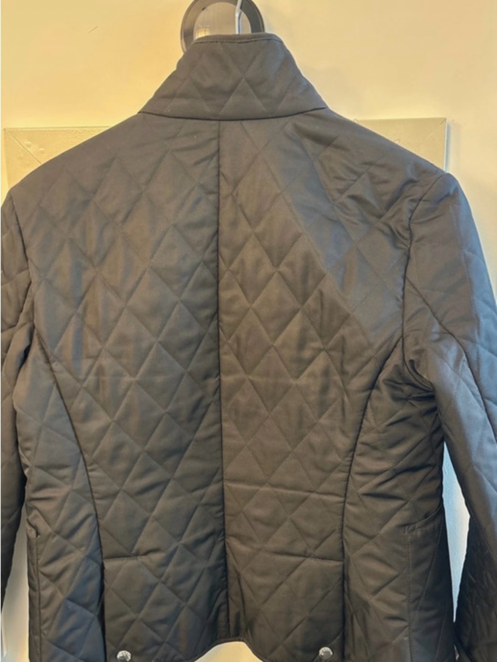 Burberry Black Quilted Jacket with Signature Check Trim. Woman’s small - Picture 3 of 3